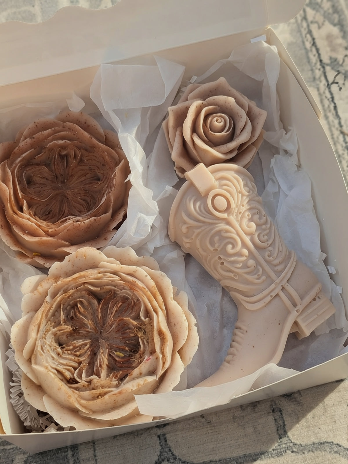 Peony soaps in gift box