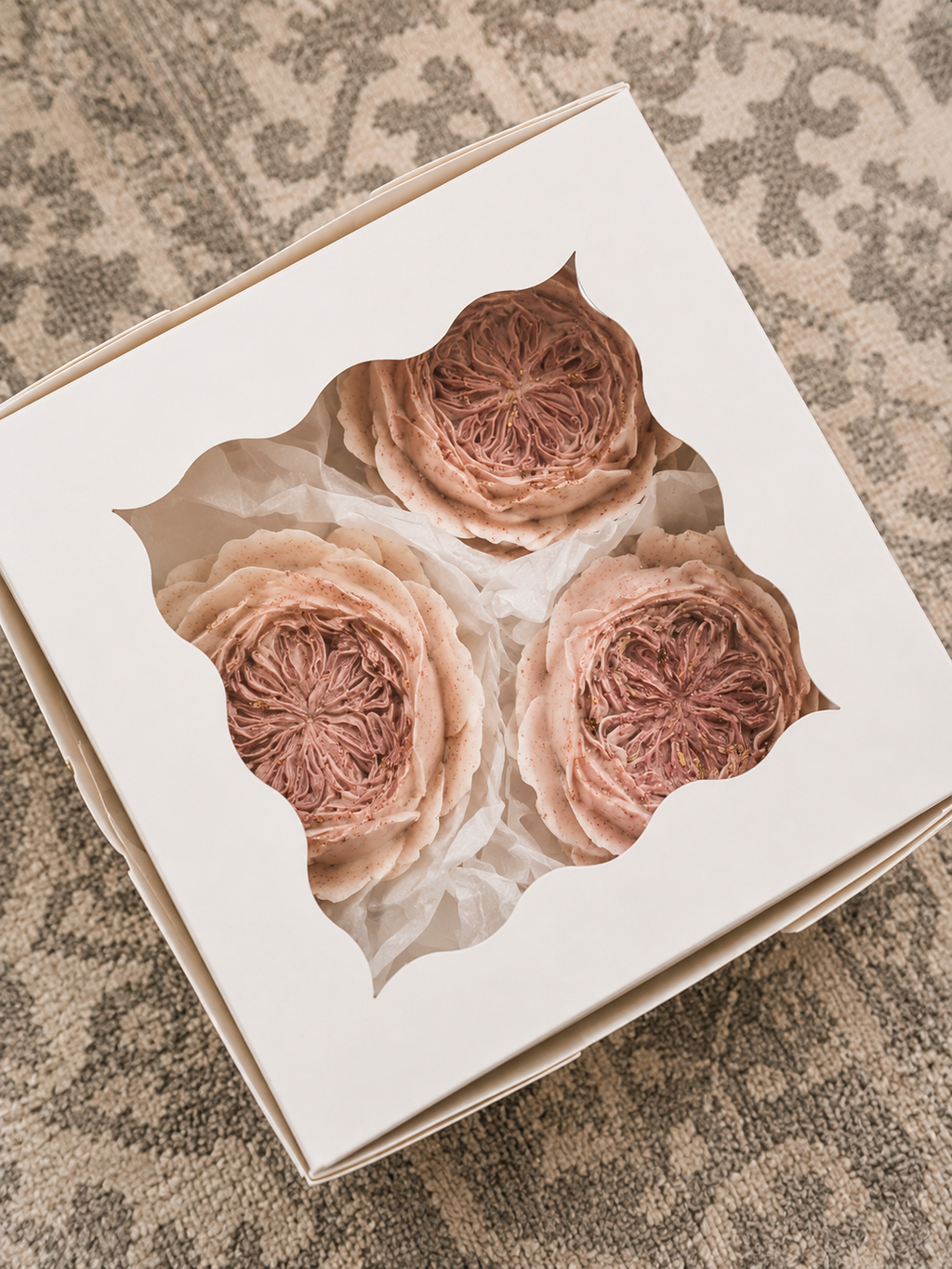 Peony soaps with gift box